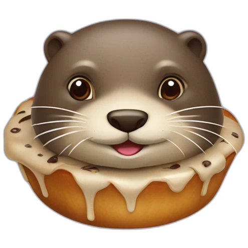 Une loutre sur une tortu emoji