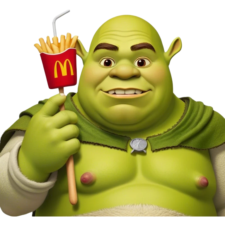 Obese Shrek ordering McDonald’s emoji