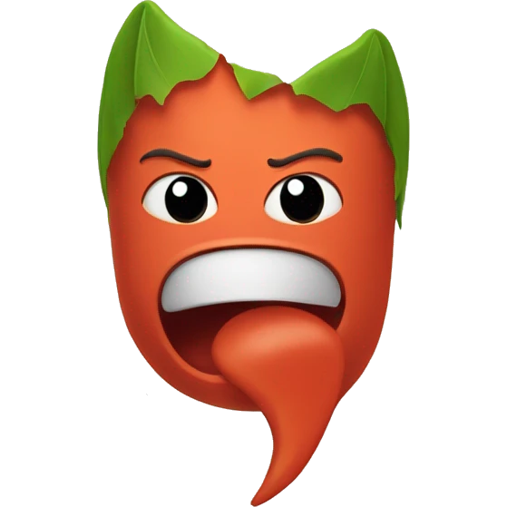 red curry leave character getting angry emoji