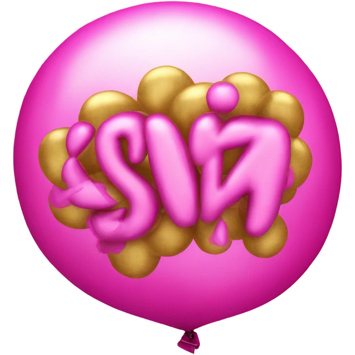 The words What The SIGMA in metallic pink balloon text emoji
