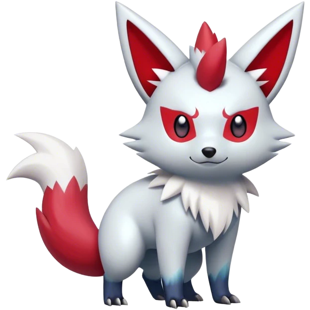 Epic Shiny Cool Cute Kawaii Zangoose-Zorua-Pokemon-fakemon-hybrid-animal Full Body  emoji
