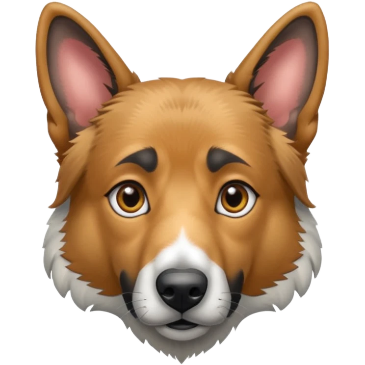 chien croisé malinois berger australien (ressemble + au malinois, yeux gris et poils mi long et gris emoji