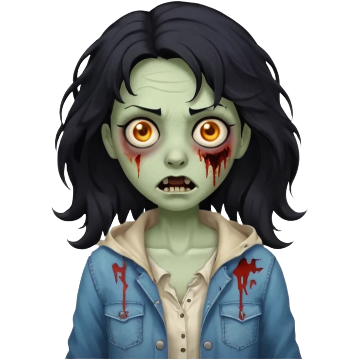 🧟‍♀️ zumbi de cabelo ondulado feminino  emoji