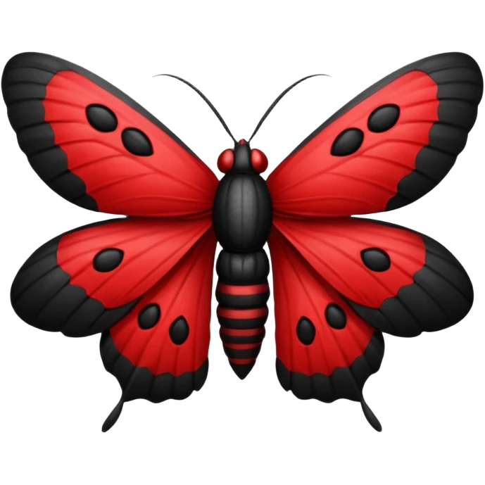 Red and black moth emoji