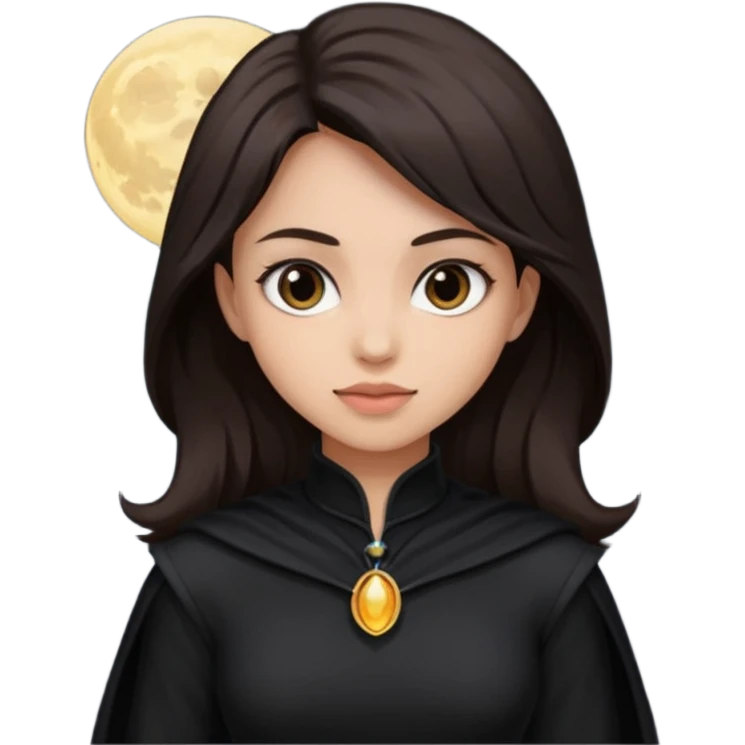 Shadow Moon from American Gods with dark brown hair, black outfit emoji