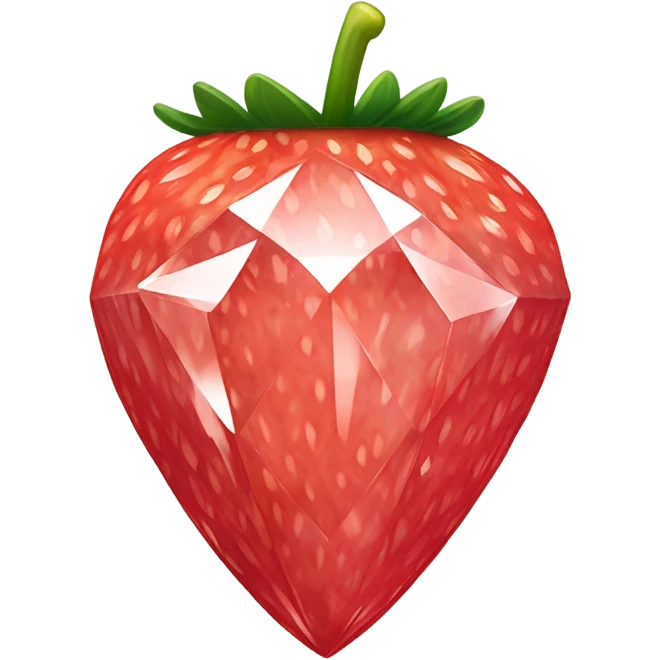 Strawberry shaped diamond emoji