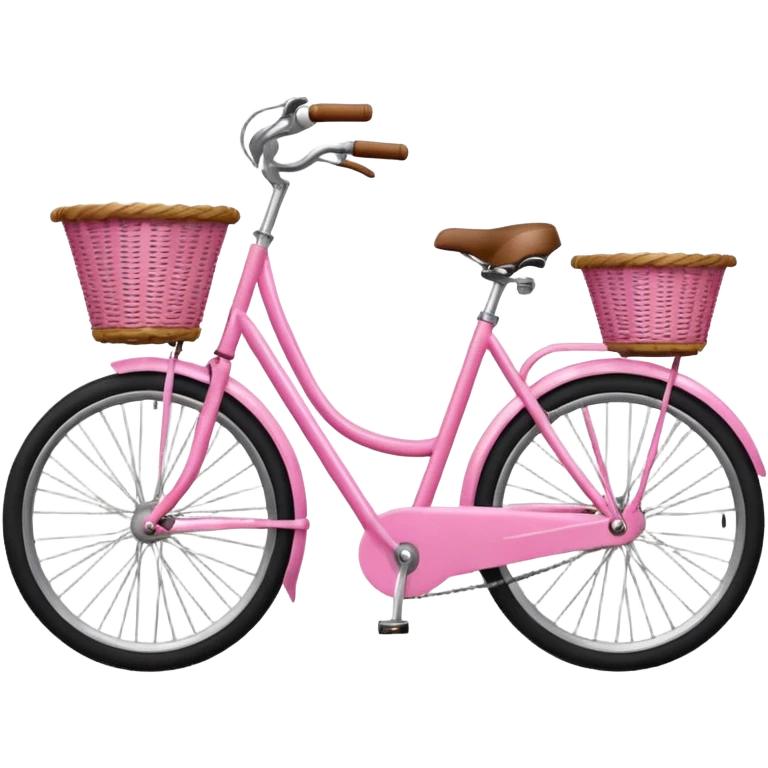 classic Swedish bicycle pink with wicker basket emoji