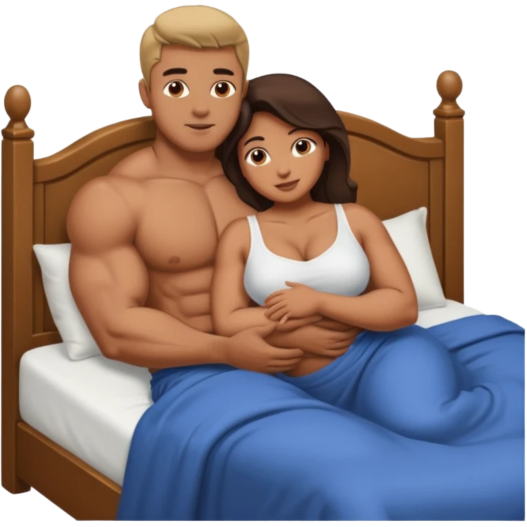 naked man with big dick fucking a big booty women in the bed emoji