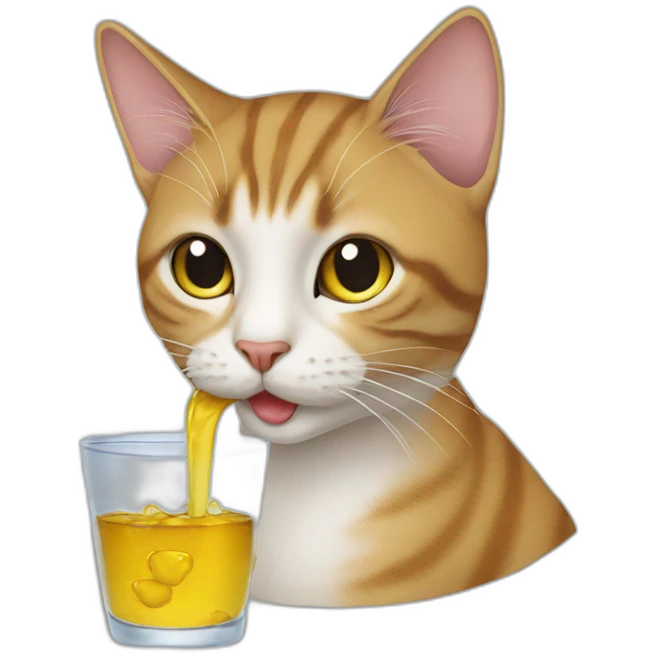Cat drinking tee emoji