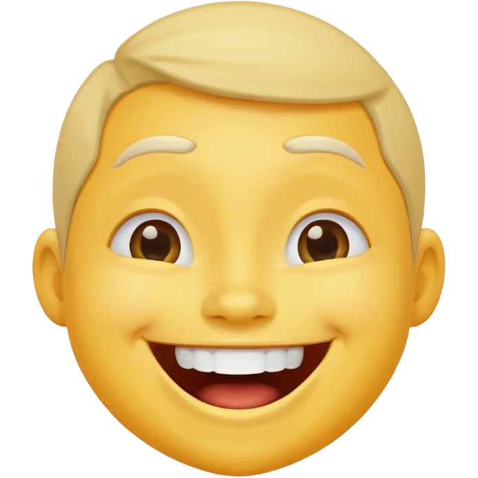 Emoji, yellow round laughing tilted head face,  emoji