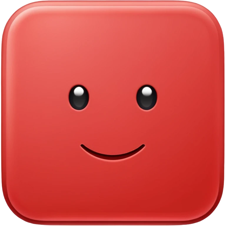 “flat red square emoji, bright iOS style” emoji