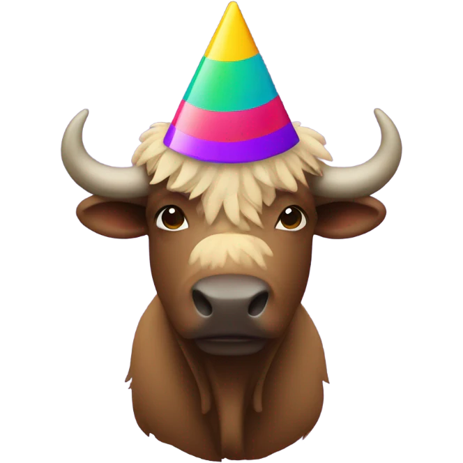 Buffalo with a party hat emoji