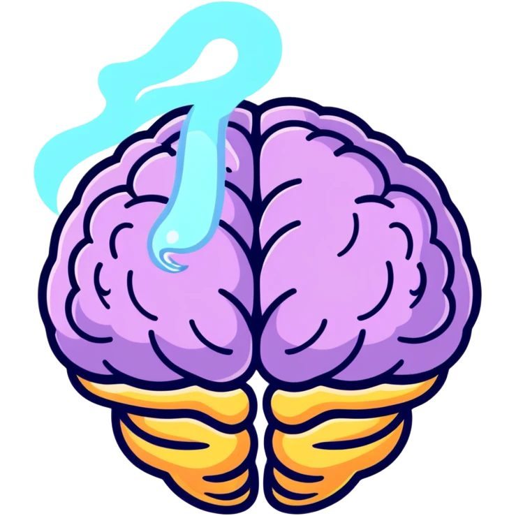 wizard's brain with magical aura emoji