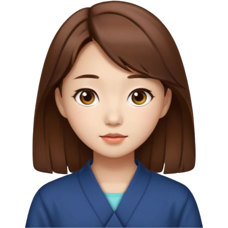 korean highbinder brown hair girl emoji