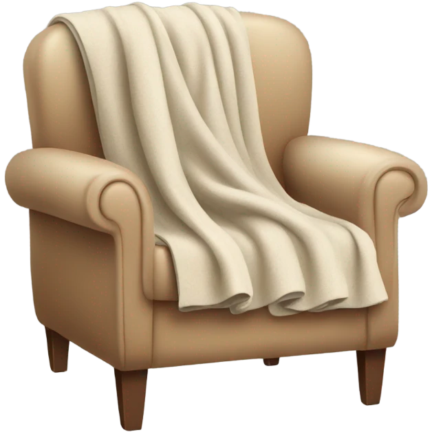 Beige Armchair with blanket and book emoji