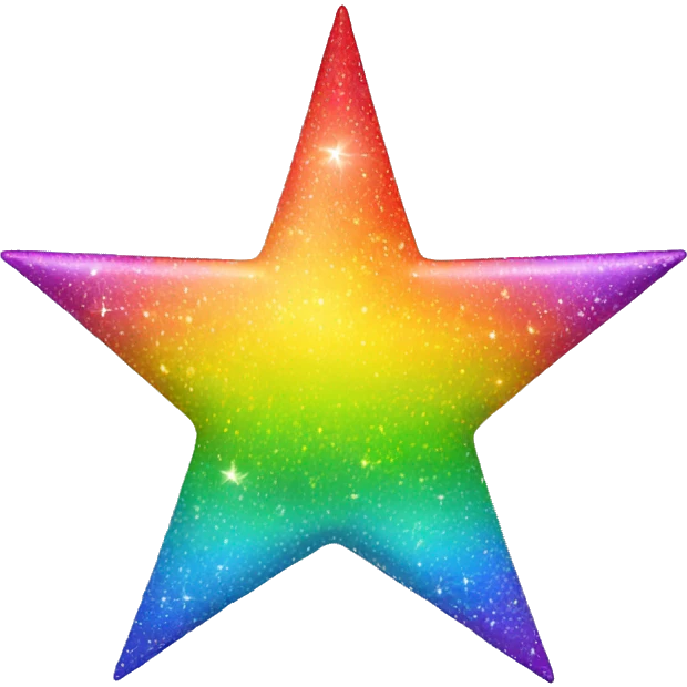 rainbow star, sparkle  emoji