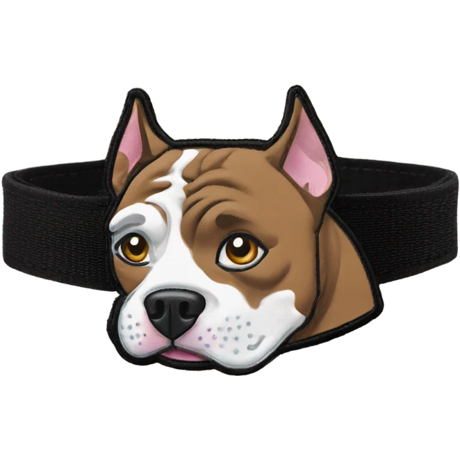 Pitbull rescue patch on collar emoji