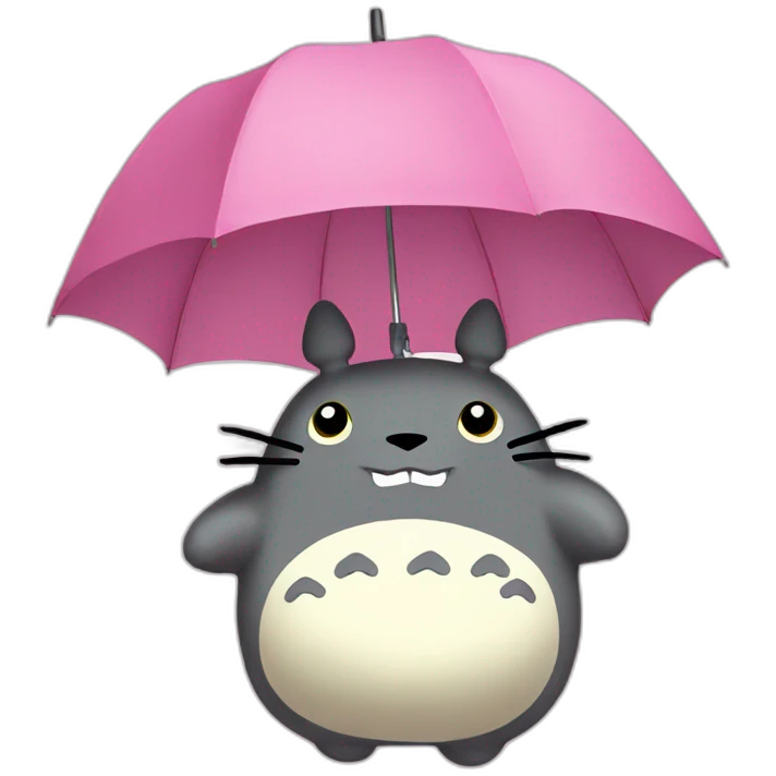 pink totoro with umbrella  emoji