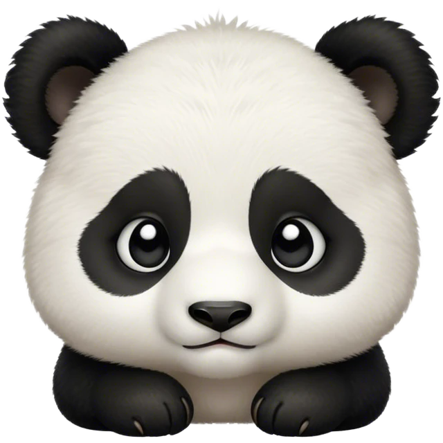 Cinematic Noble Baby Panda Portrait Emoji, Poised and regal, with a tiny, adorable build and a soft, fuzzy Fur of black and white, deep-set soulful gentle eyes, Simplified yet sharp and sophisticated features, highly detailed, glowing with a soft, dignified glow, high shine, intelligent and endearing, stylized with an air of miniature majesty, focused and attentive, soft glowing outline, capturing the essence of a watchful and confident little panda, so majestic it feels as though it could toddle out of the screen with effortless authority! emoji