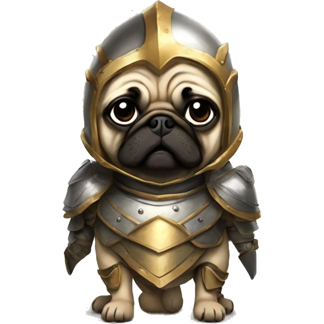 pug in protective armor emoji