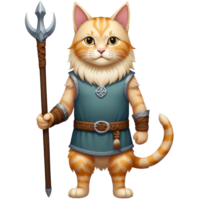 Viking norwegian cat in full height like a man emoji
