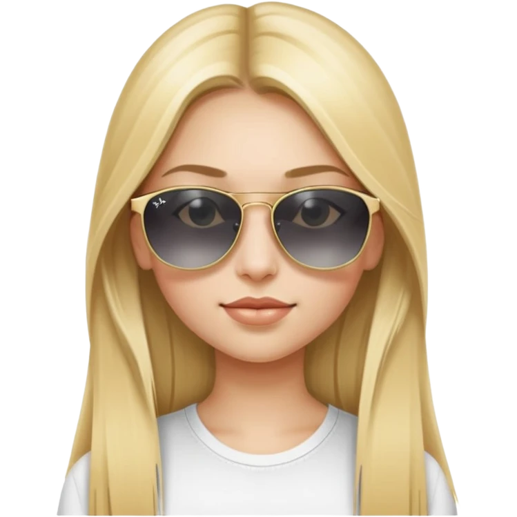 girl with long blonde straight hair wearing ray ban sunglasses  emoji