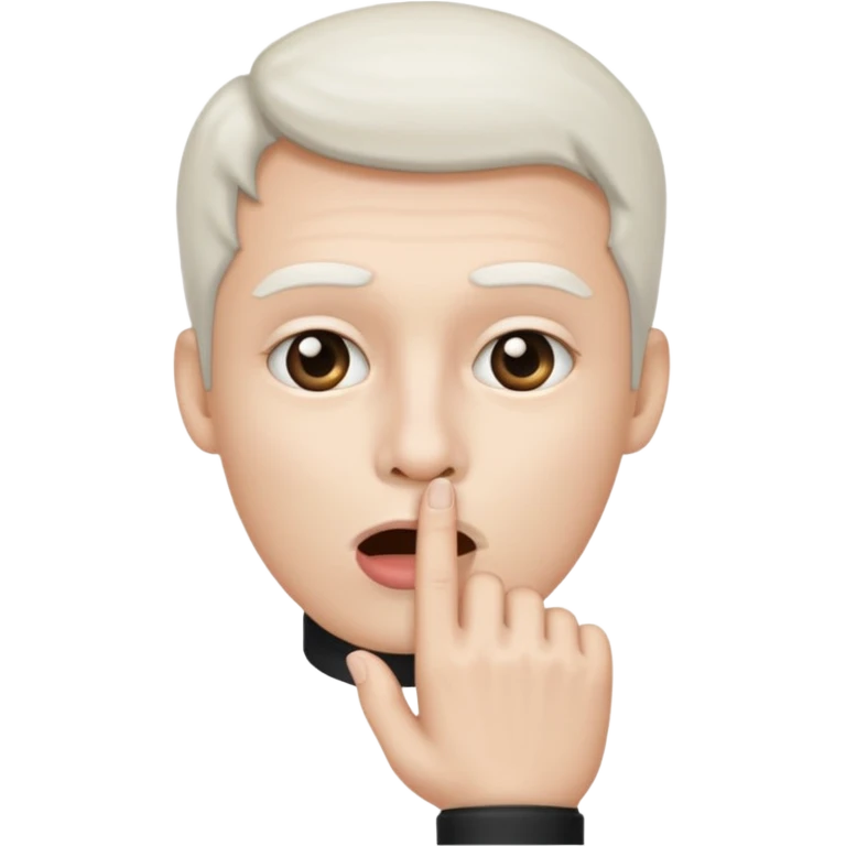 White color Shh finger and hand emoji emoji