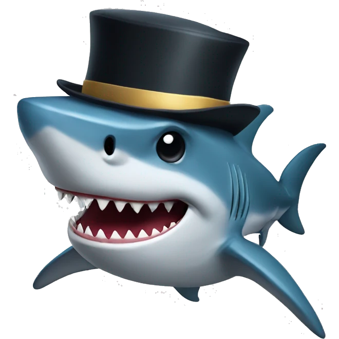 shark with tophat emoji