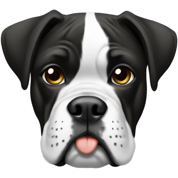 Black and white boxer emoji