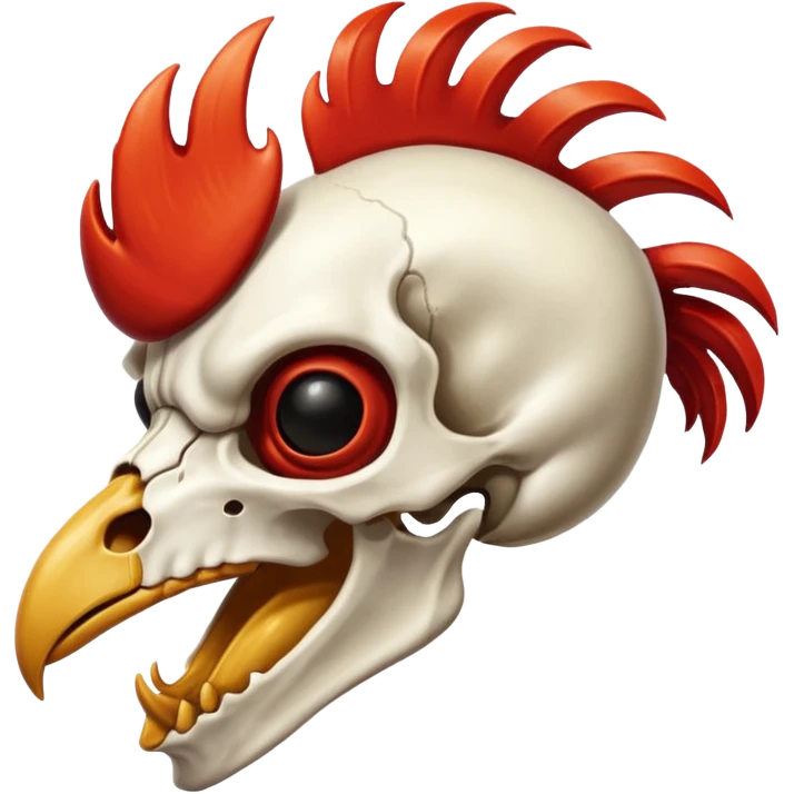 Rooster skull emoji