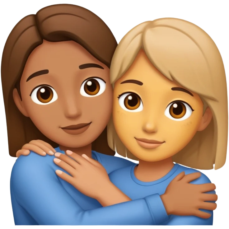 two friends hugging emoji