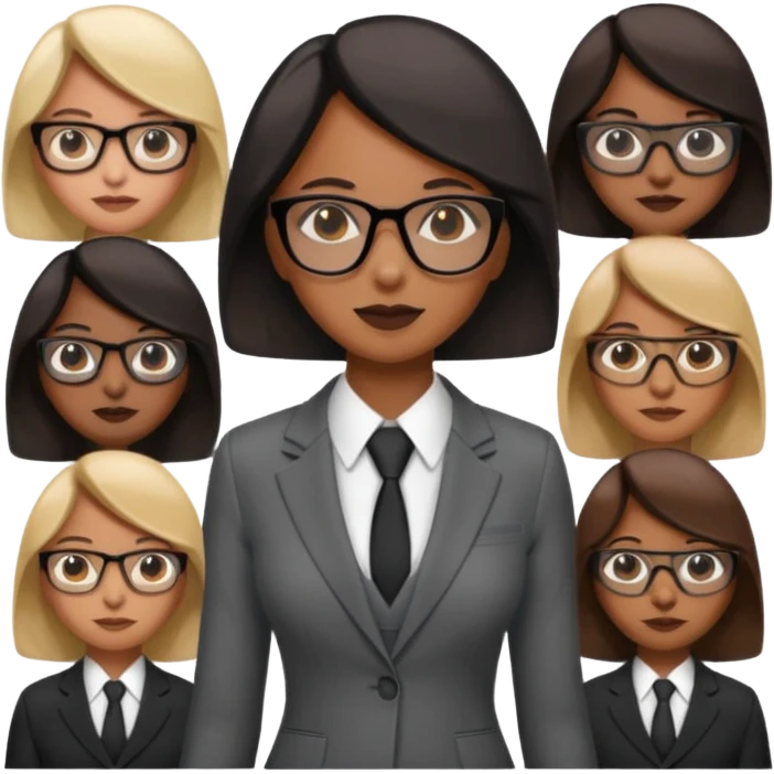 black women in suits wearing glasses emoji