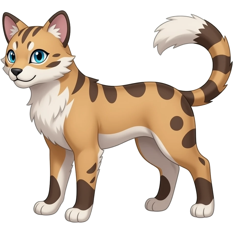Digitigrade quadrupedal Randomly marked randomly colored Absol-Furret-Genet-Purrloin-Noibat-Liepard-Ferret-Tanuki-Ermine-hybrid emoji