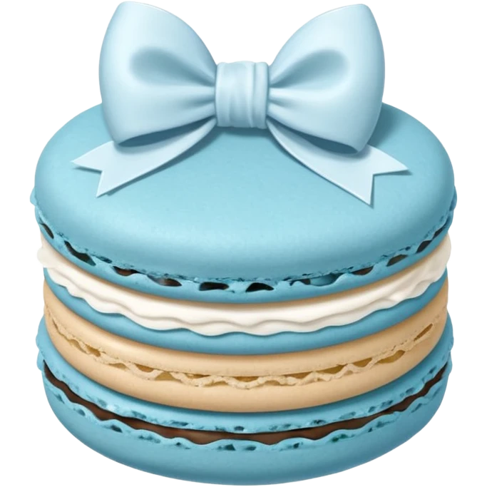 sage blue macaron with white bow emoji