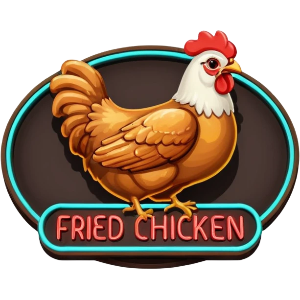 Retro Restaurant Sign Fried Chicken emoji