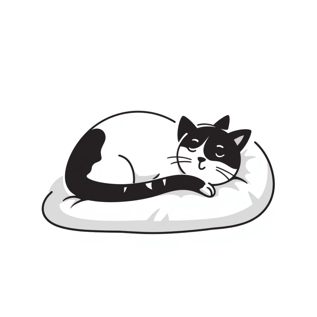A sleepy cat curled up in a ball emoji