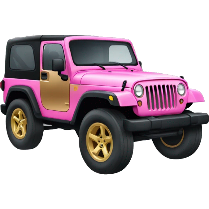 pink and gold jeep emoji