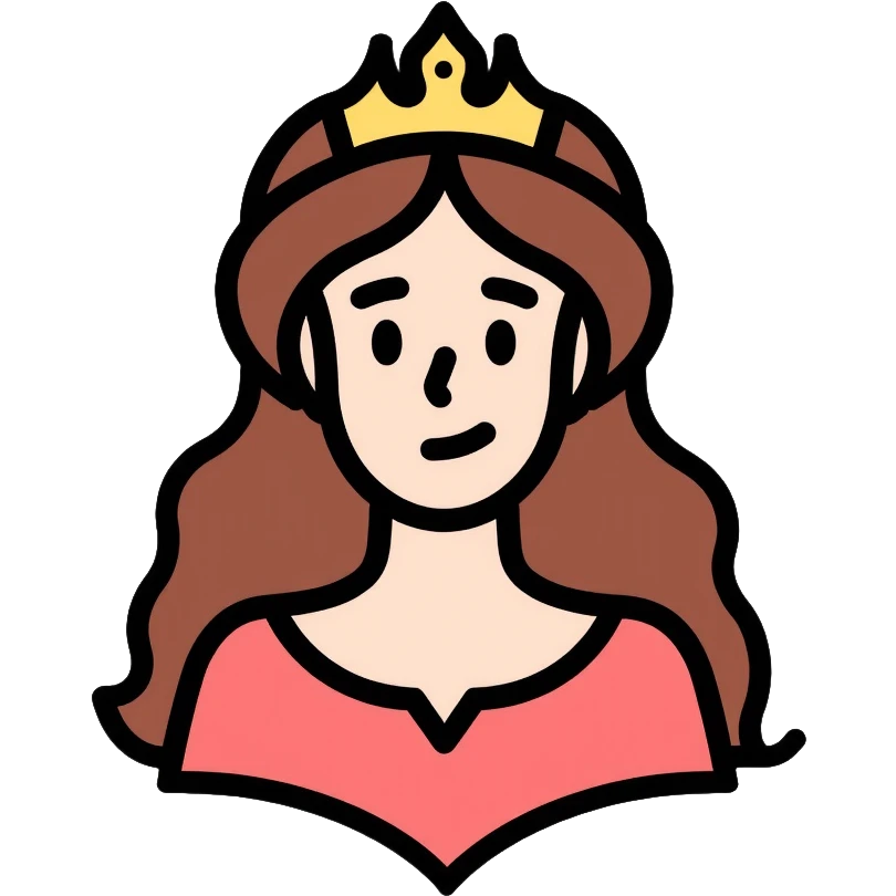Disney princess with long hair and tiara emoji