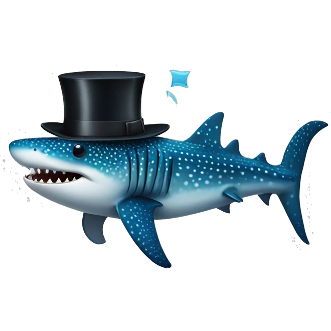 whale shark with a top hat emoji
