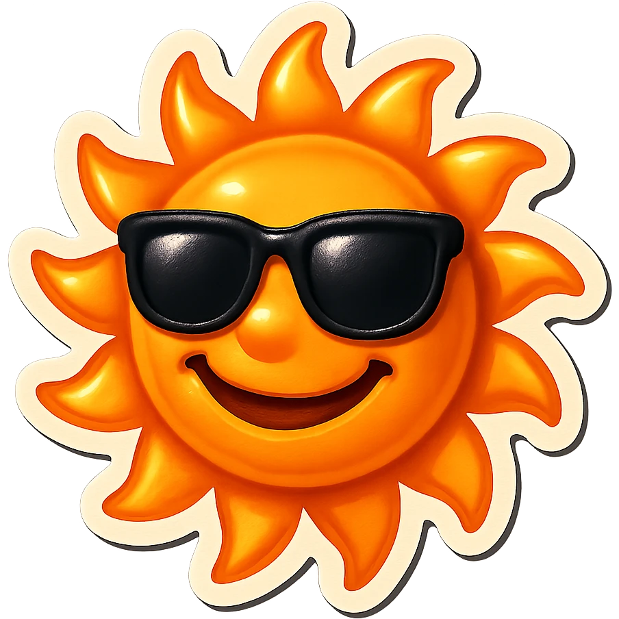 smiling sun with sunglasses emoji