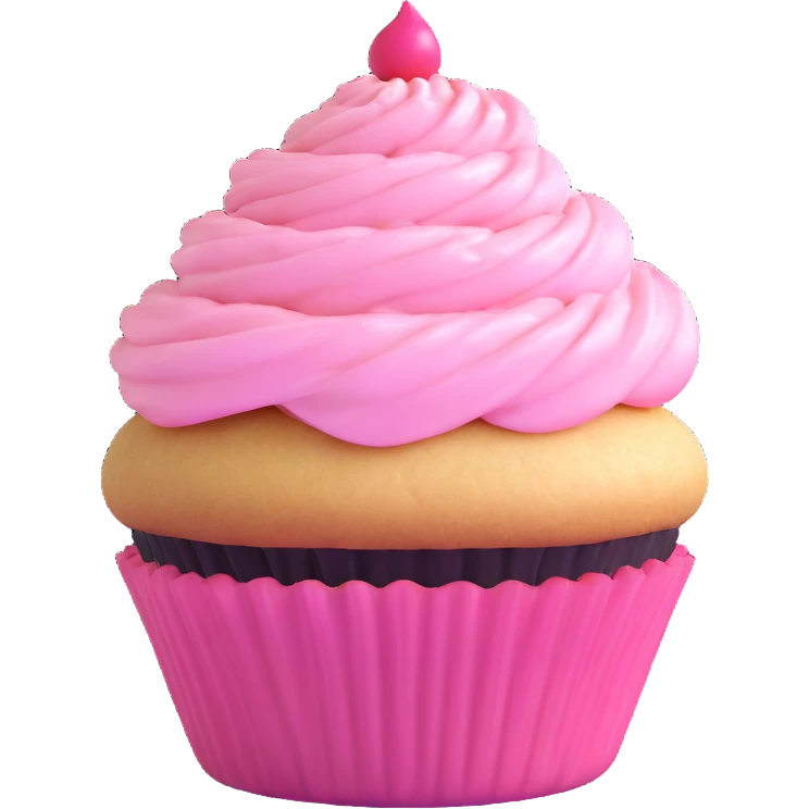 cupcake with pink icing emoji