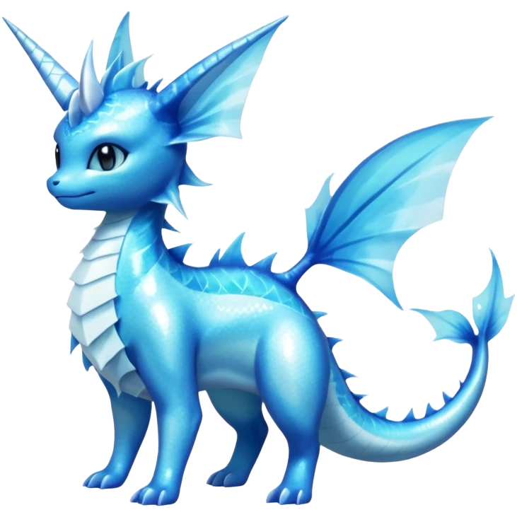 Lumineon-Vaporeon-Amaura-Dragonair-Fakémon-hybrid-creature (full body)  emoji