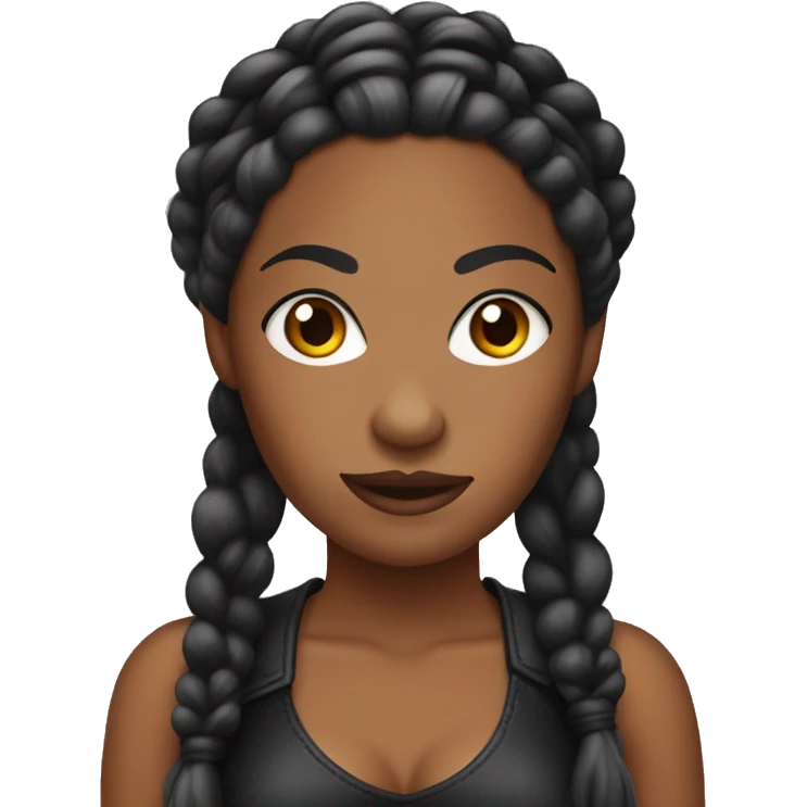 Female African American dominatrix with braids emoji