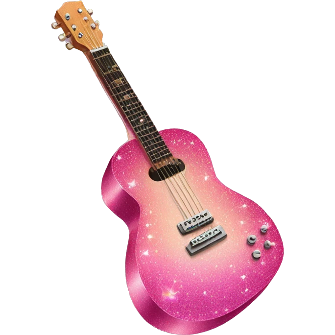 Pink ombre guitar with glitter  emoji