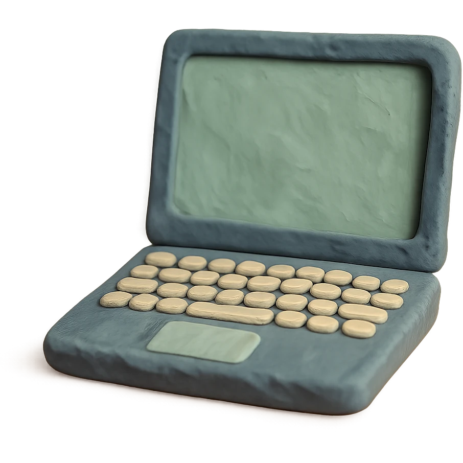 claymation style laptop emoji