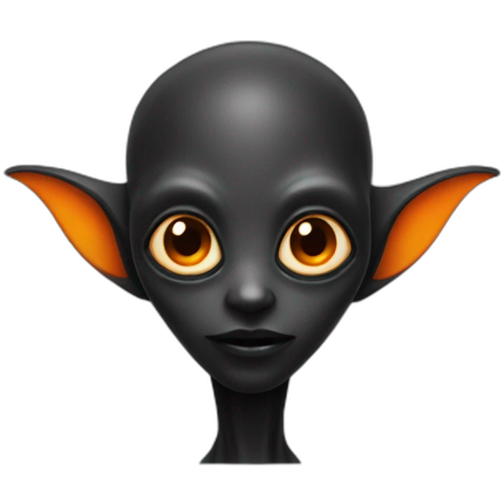 alien black with orange details emoji