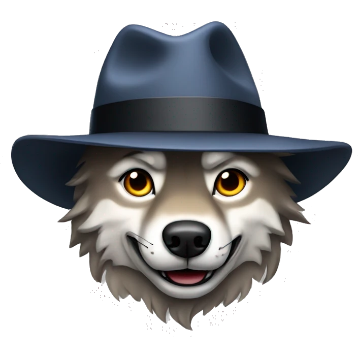 wolf with fedora emoji