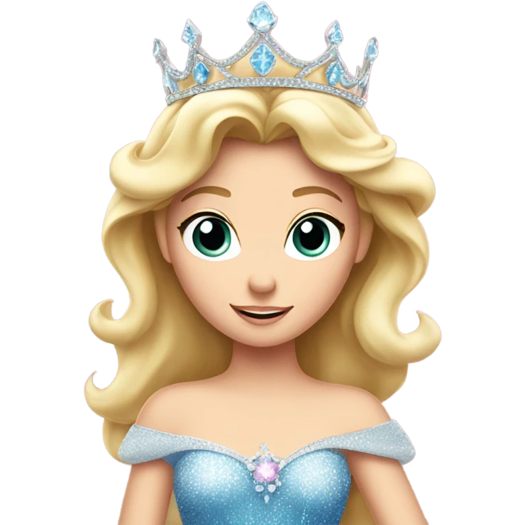 Princess Aurora with tiara emoji