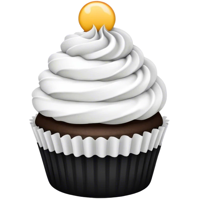 Black and white cupcake emoji
