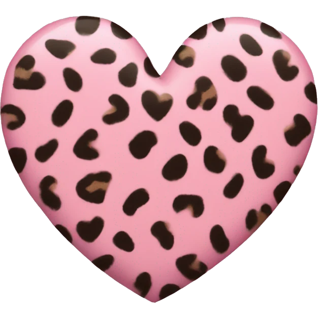 Pink cheetah print heart  emoji